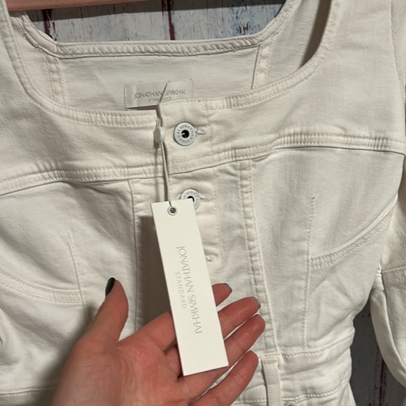 NWT Jonathan Simkhai Standard Poppy Puff Sleeve Denim mini Dress - Picture 9 of 13